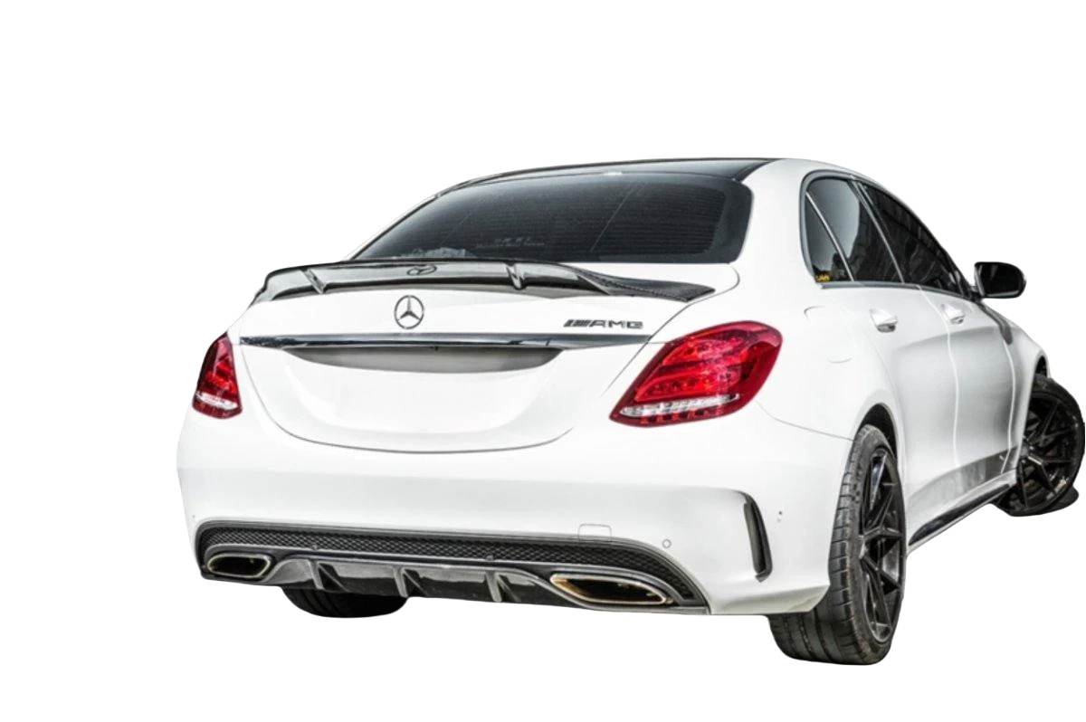 FD Carbon Carbon Fiber Rear Spoiler R Style for Mercedes Benz 2015-21 W205 C300 C43 C63 Sedan 4 Door