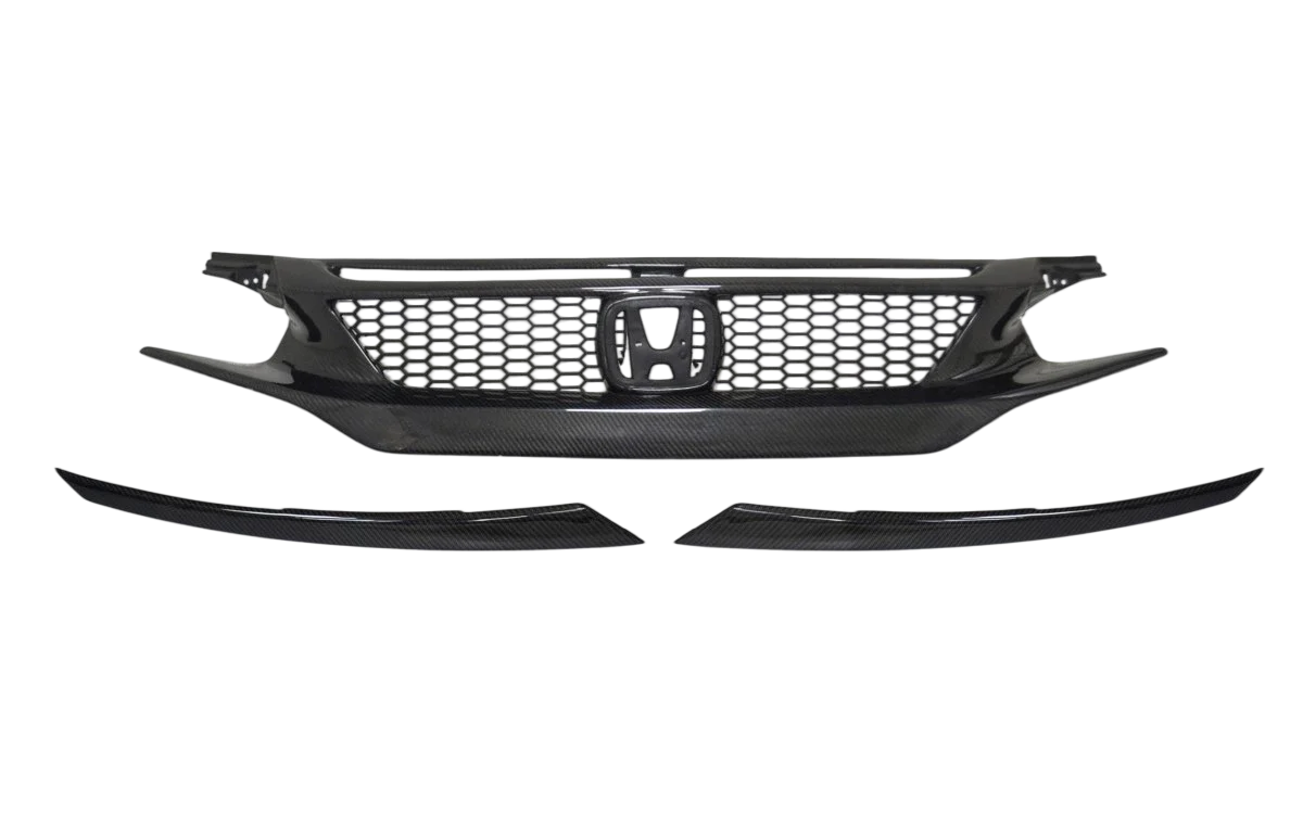 Carbon Fiber V2 Front Grill & Eyelid for 2016-2021 Honda Civic 10th Gen FC1 FC2 FC5 FC6 Type-R F
